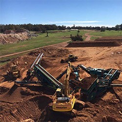 Excavation, Crushing and Stockpiling of Lateritic Caprock
